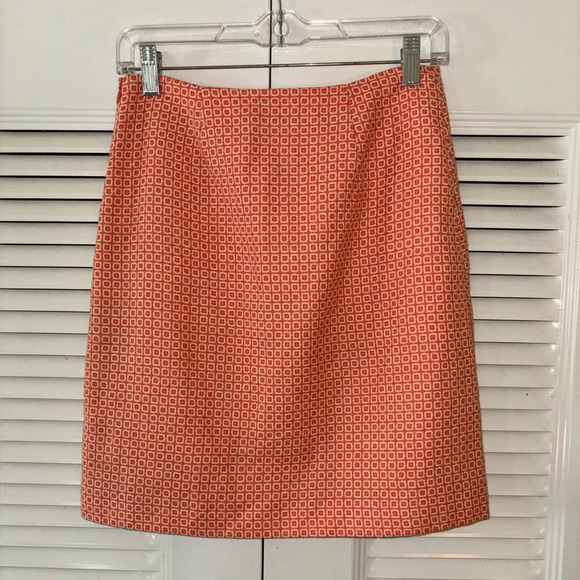 Boden Orange and white wool blend pattern mini skirt size 4R - Picture 6 of 6